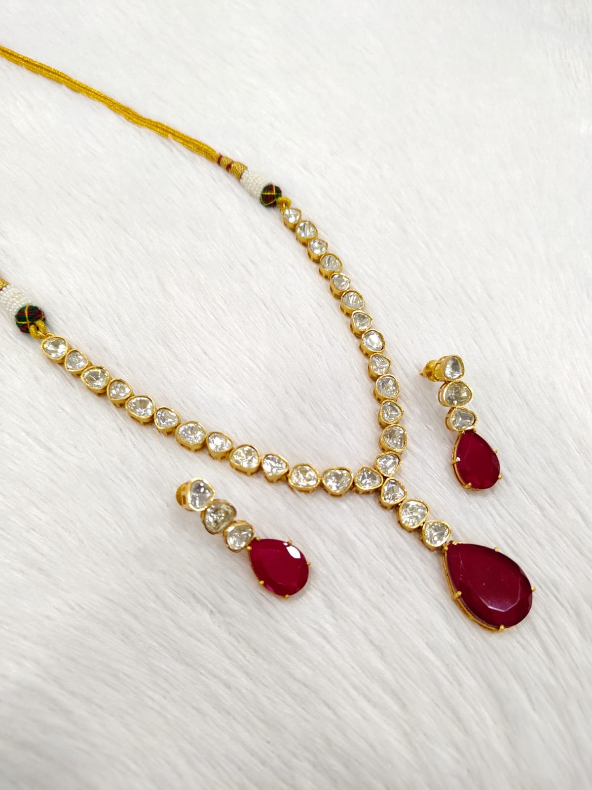 RUBY .MOSSAINATE NECKLACE SET