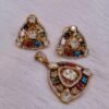 Luxury Kundan Pendant Set – Gold Plated with American Diamonds