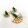 Emerald Green Polki Pendant Set