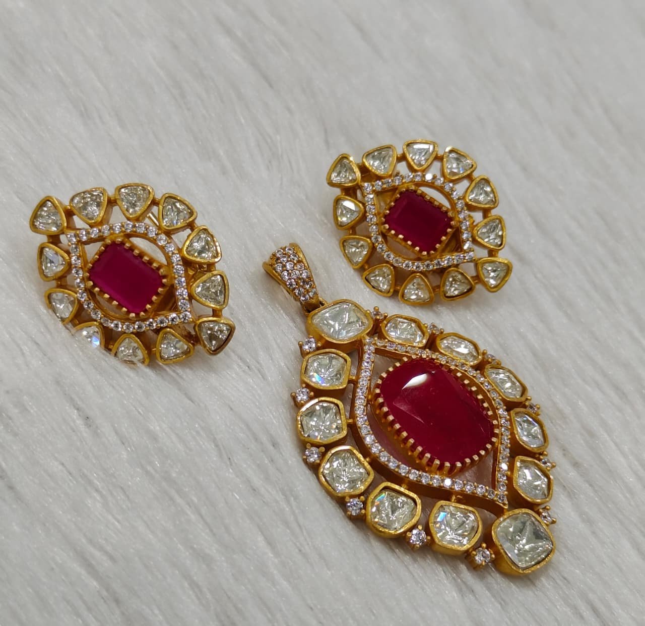 Royal Ruby Designer Pendant Set